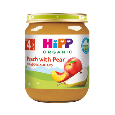 Hipp Organic Pear & Peach Puree (Organik Armutlu Şeftali Püresi) 4.4 oz (125 G)